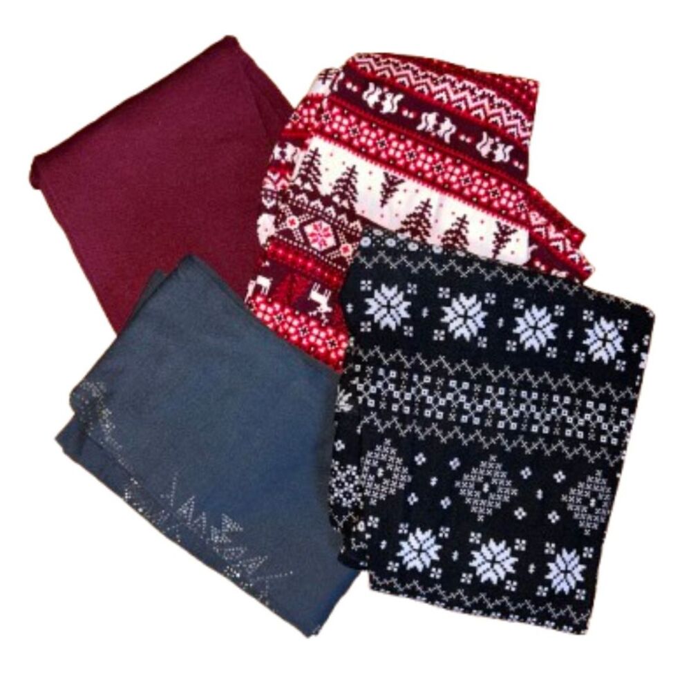 🔥SALE Womens Leggings Lot of 4 Eye Candy Belle Tweed Red Black Gray Small E66